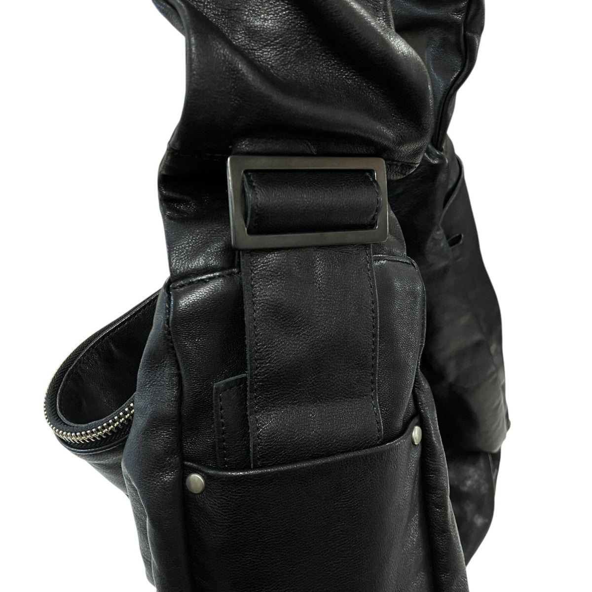 26AWGOAT LEATHER SHIRRING HANDLE SHOULDER BAGレザーショルダーバッグST.1674