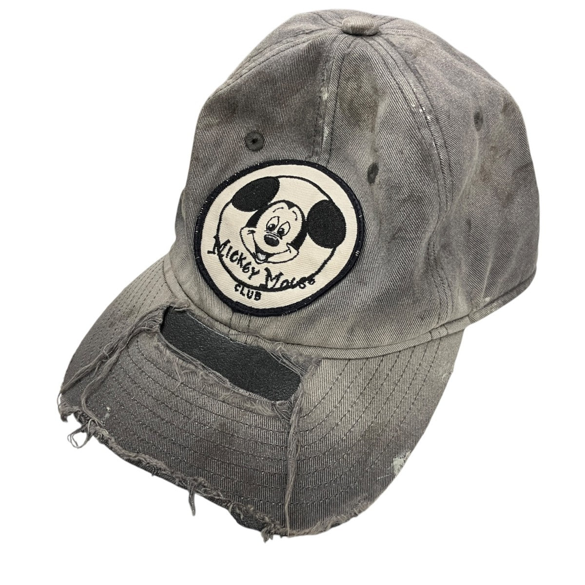 26AWDSNY CAP MICKEYクラッシュ加工アイコンワッペンキャップSM-MK1-0000-C91