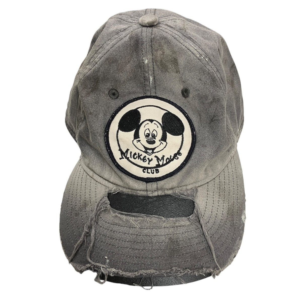 26AWDSNY CAP MICKEYクラッシュ加工アイコンワッペンキャップSM-MK1-0000-C91