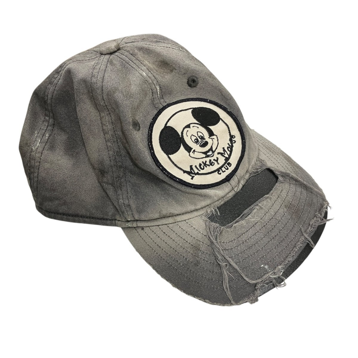 26AWDSNY CAP MICKEYクラッシュ加工アイコンワッペンキャップSM-MK1-0000-C91