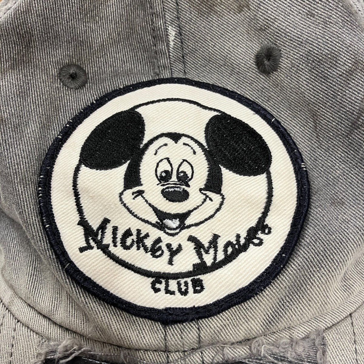 26AWDSNY CAP MICKEYクラッシュ加工アイコンワッペンキャップSM-MK1-0000-C91