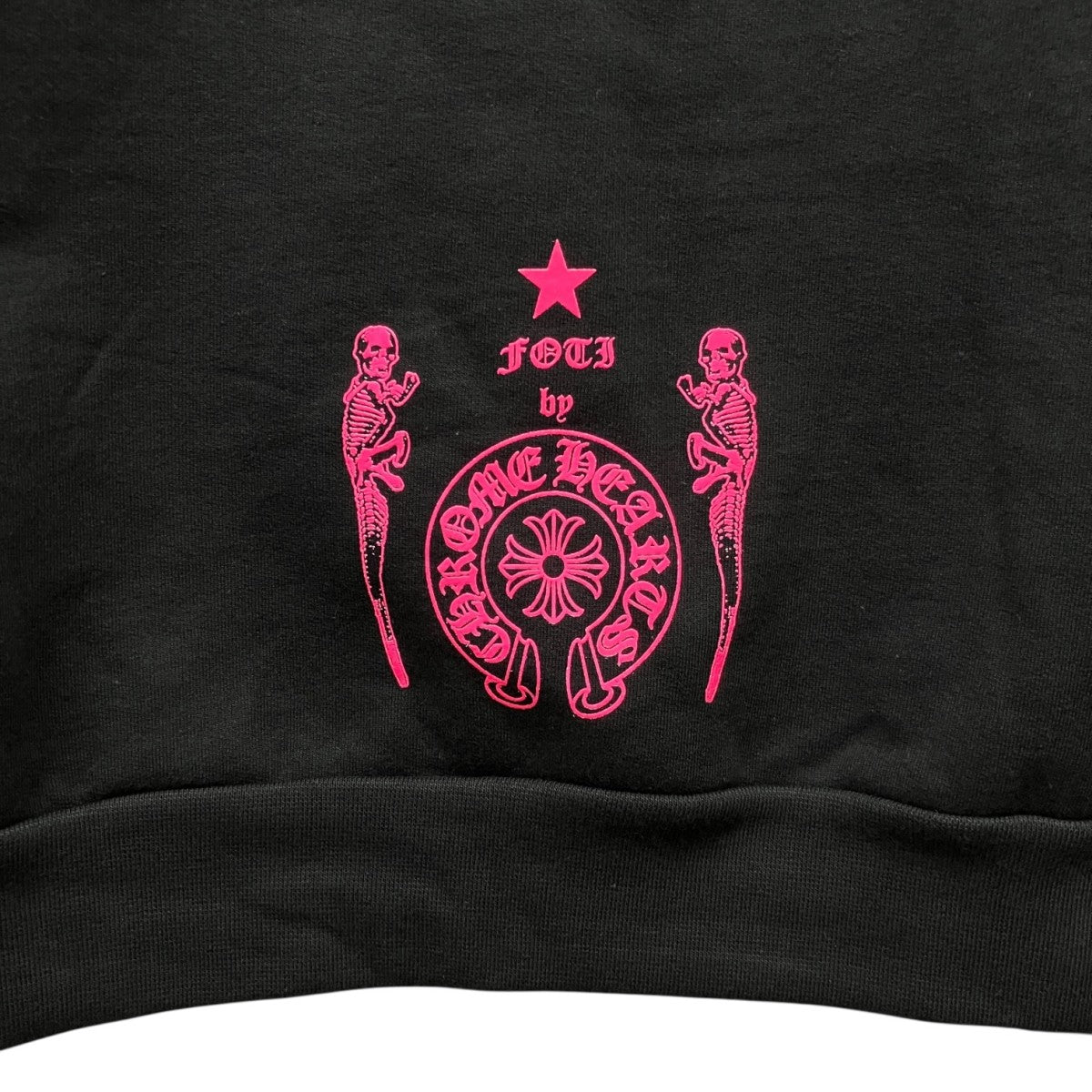 Foti Hoodieネオンマゼンタフォティプリントパーカー