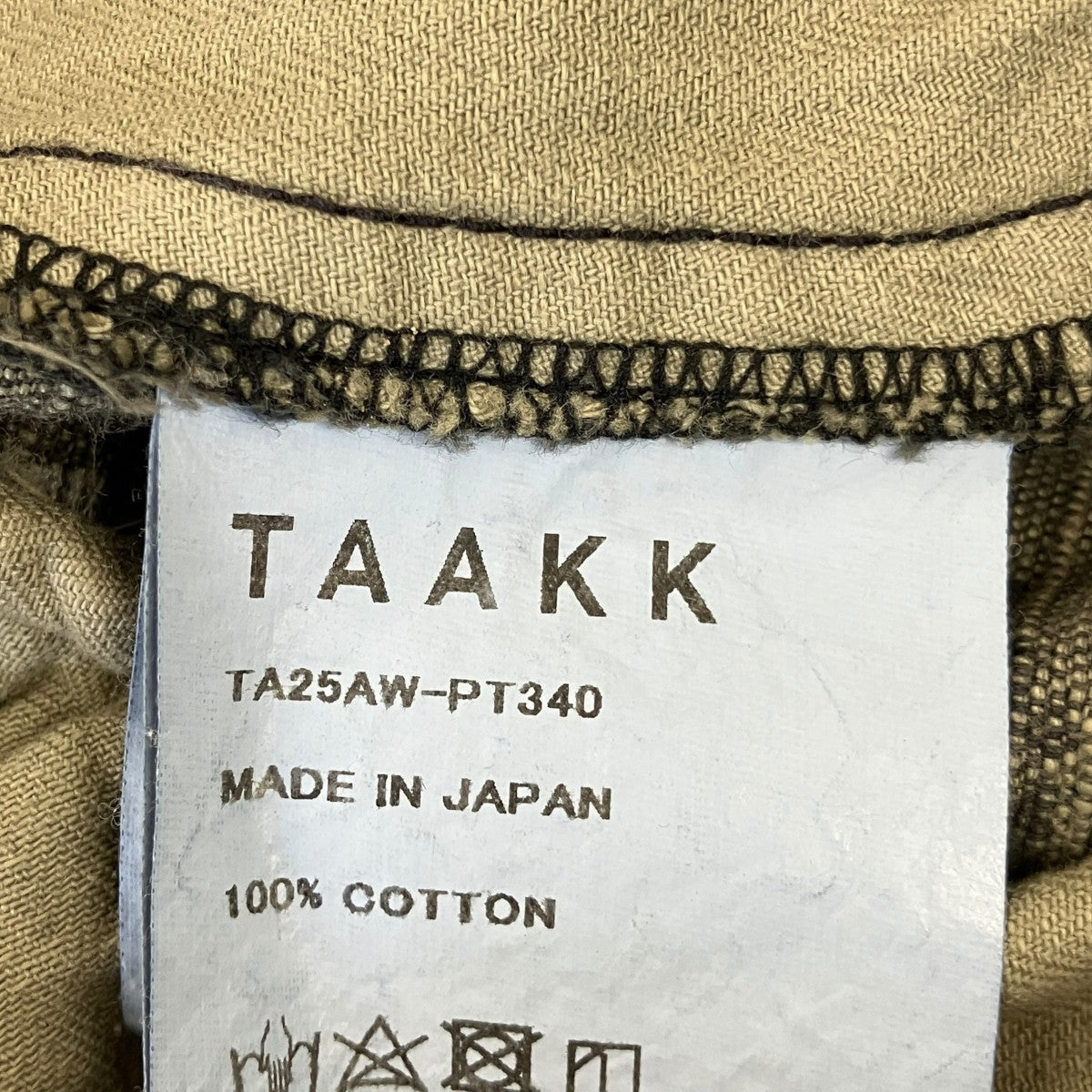 25AWDESIGN TROUSERSコットンカーゴパンツTA25AW-PT340