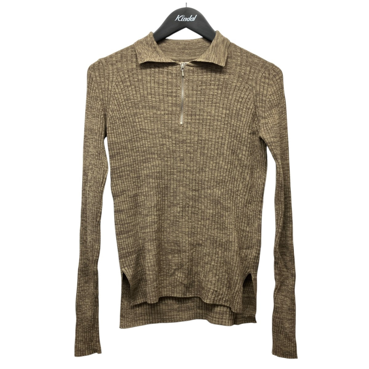 WIDE RIB KNIT ZIP POLOハーフジップニットポロA8AP02WR