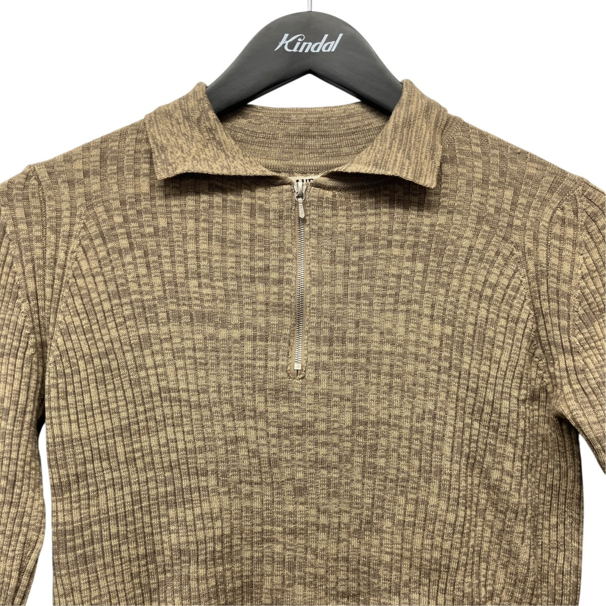 WIDE RIB KNIT ZIP POLOハーフジップニットポロA8AP02WR