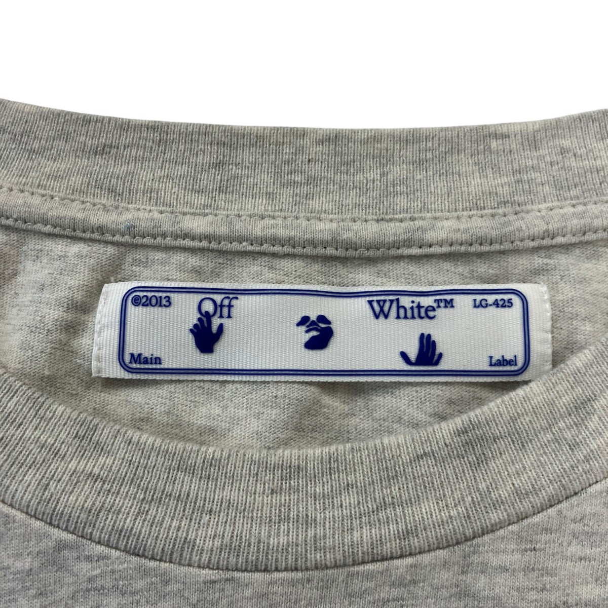 Double Sleeve Diagonal Cut Here TeeロングカットソーOMAB022F20FAB003