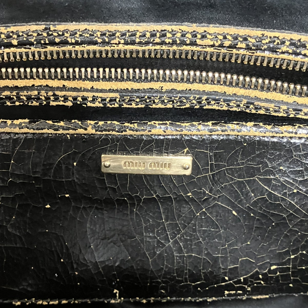 MIU MIU 00s2WAYクラックレレザーフラップバッグ 古着・中古-7枚目のアイテム画像
