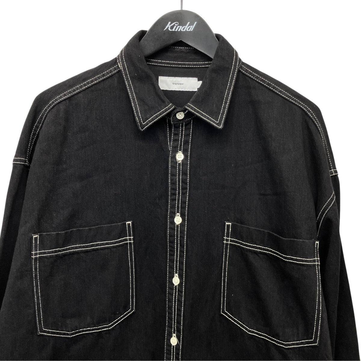 Graphpaper Denime Regular Collar ShirtデニムレギュラーカラーシャツGM211-50077B 古着・中古-3枚目のアイテム画像