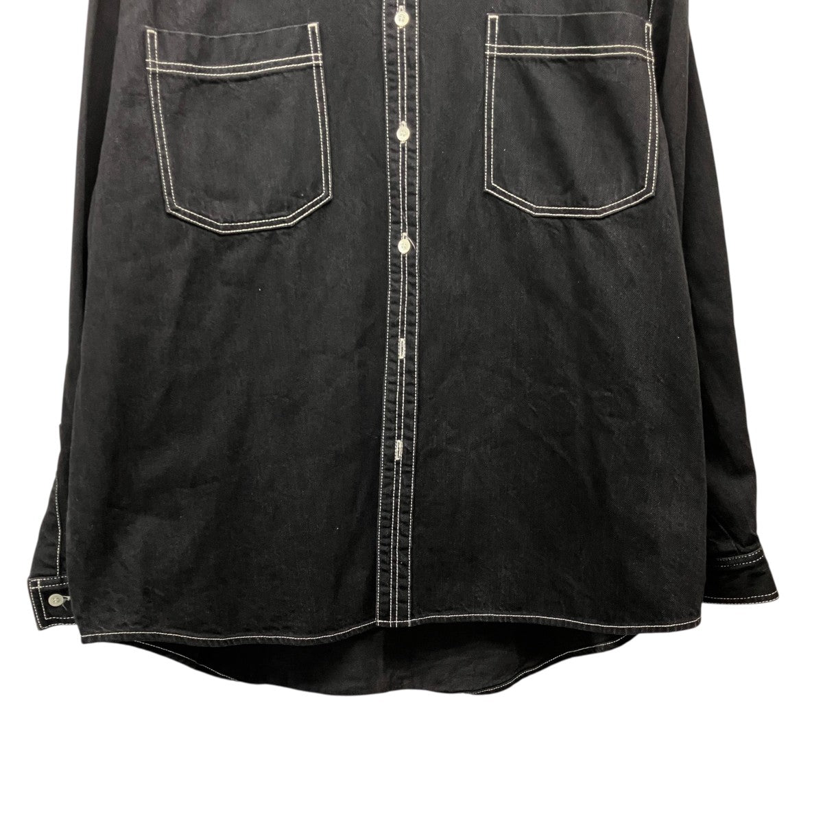 Graphpaper Denime Regular Collar ShirtデニムレギュラーカラーシャツGM211-50077B 古着・中古-4枚目のアイテム画像