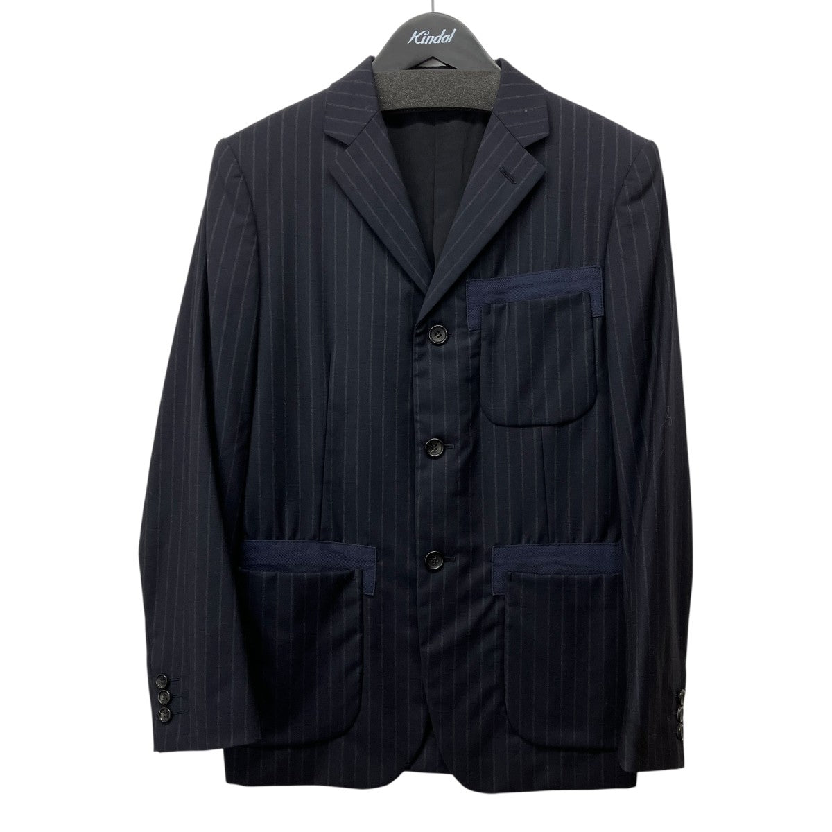 COMME des GARCONS HOMME 12SSストライプテーラードジャケットHI-J005 古着・中古-1枚目のアイテム画像