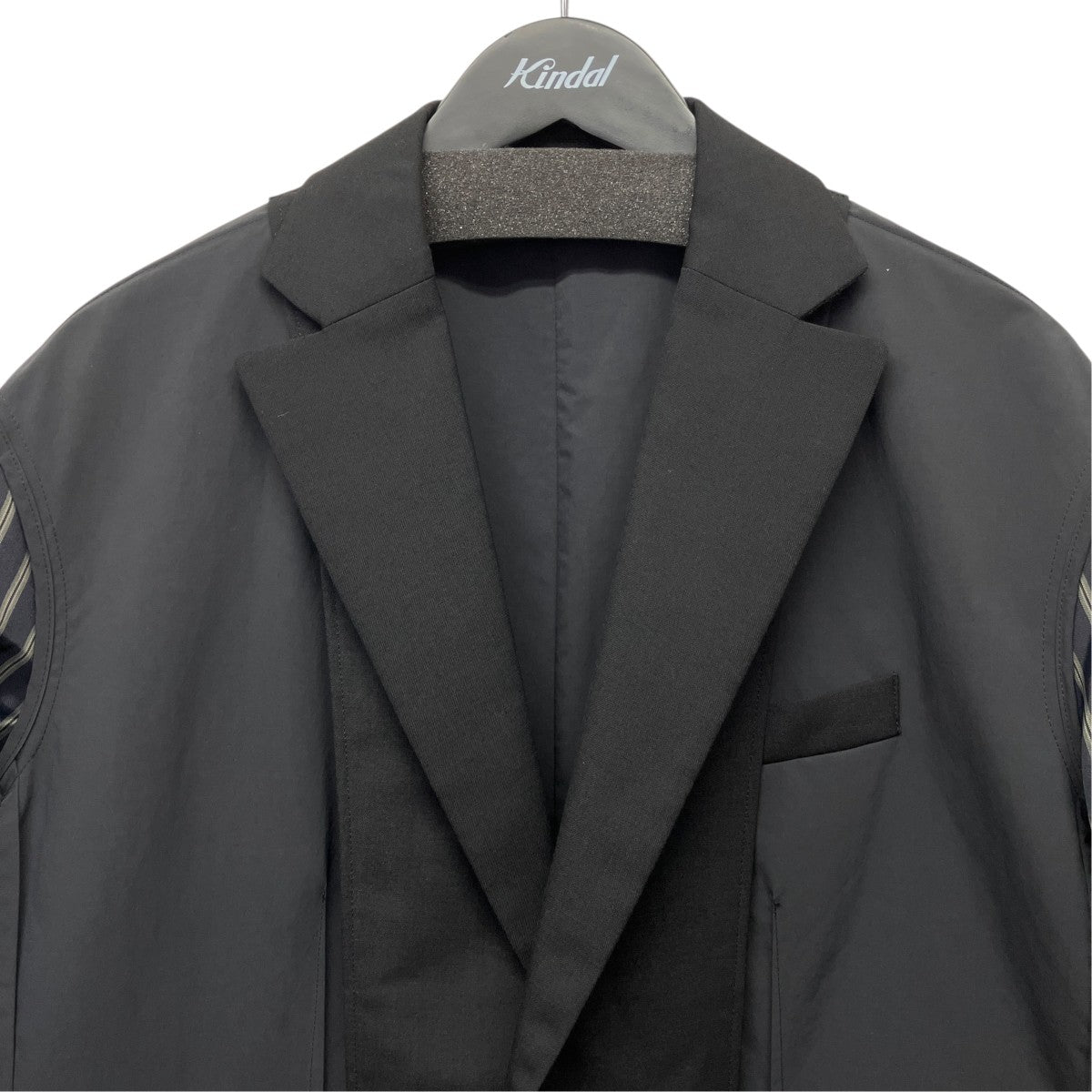 sacai 24SSSuiting Jacketストライプ切替テーラードジャケット24-03265M 古着・中古-3枚目のアイテム画像