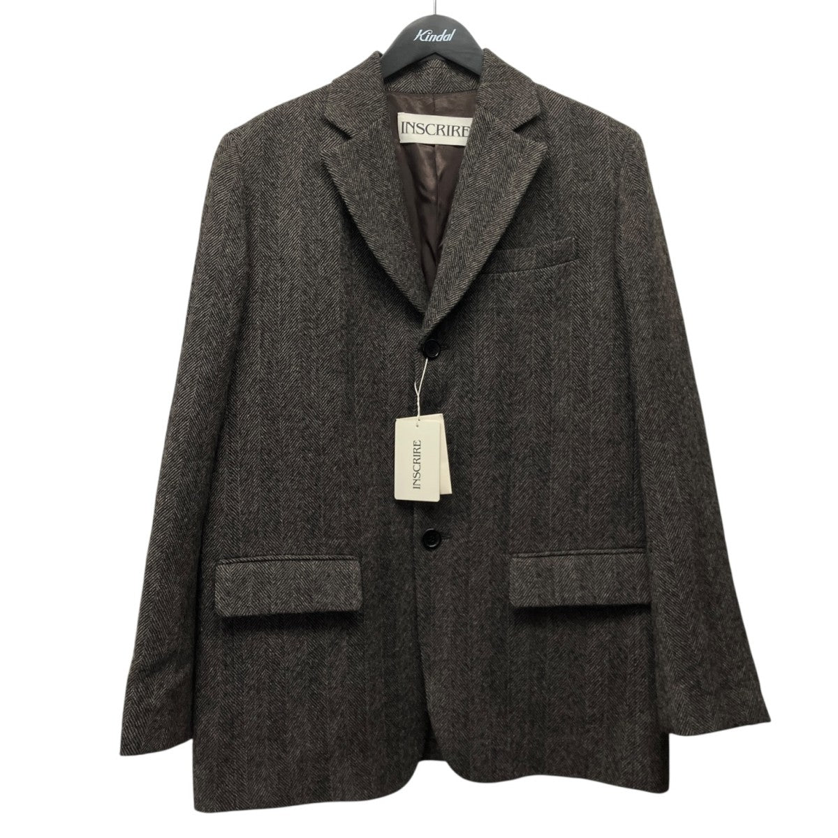 INSCRIRE 25AWエルボーパッチヘリンボーン3BジャケットI25AW-JK50B 古着・中古-1枚目のアイテム画像