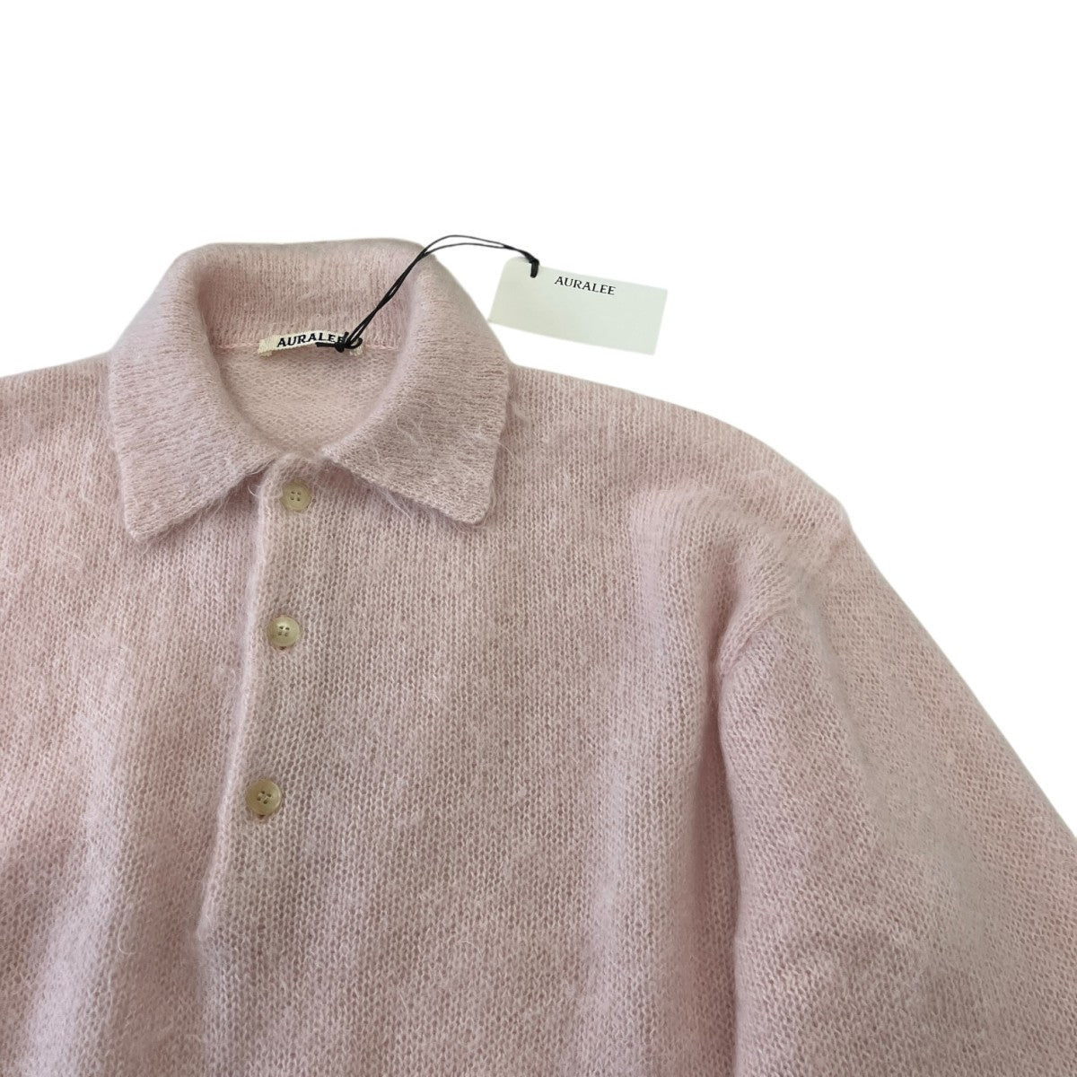 AURALEE 22AWBRUSHED SUPER KID MOHAIR KNITスーパーキッドモヘアニットポロA22AP02KM 古着・中古-5枚目のアイテム画像
