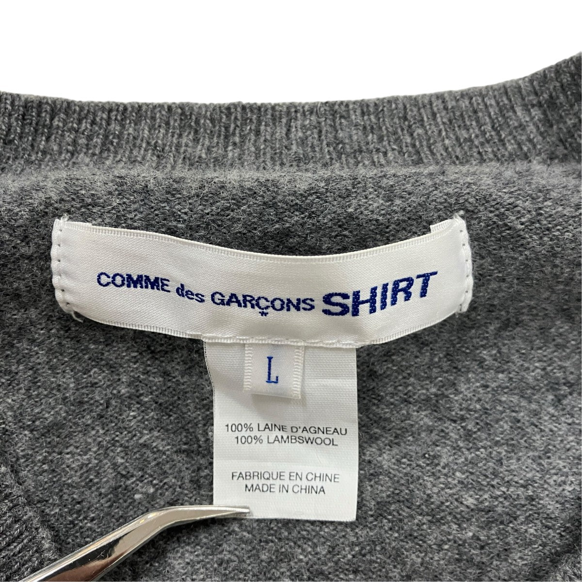 COMME des GARCONS SHIRT バイカラーウールカーディガンFZ-N110 古着・中古-4枚目のアイテム画像