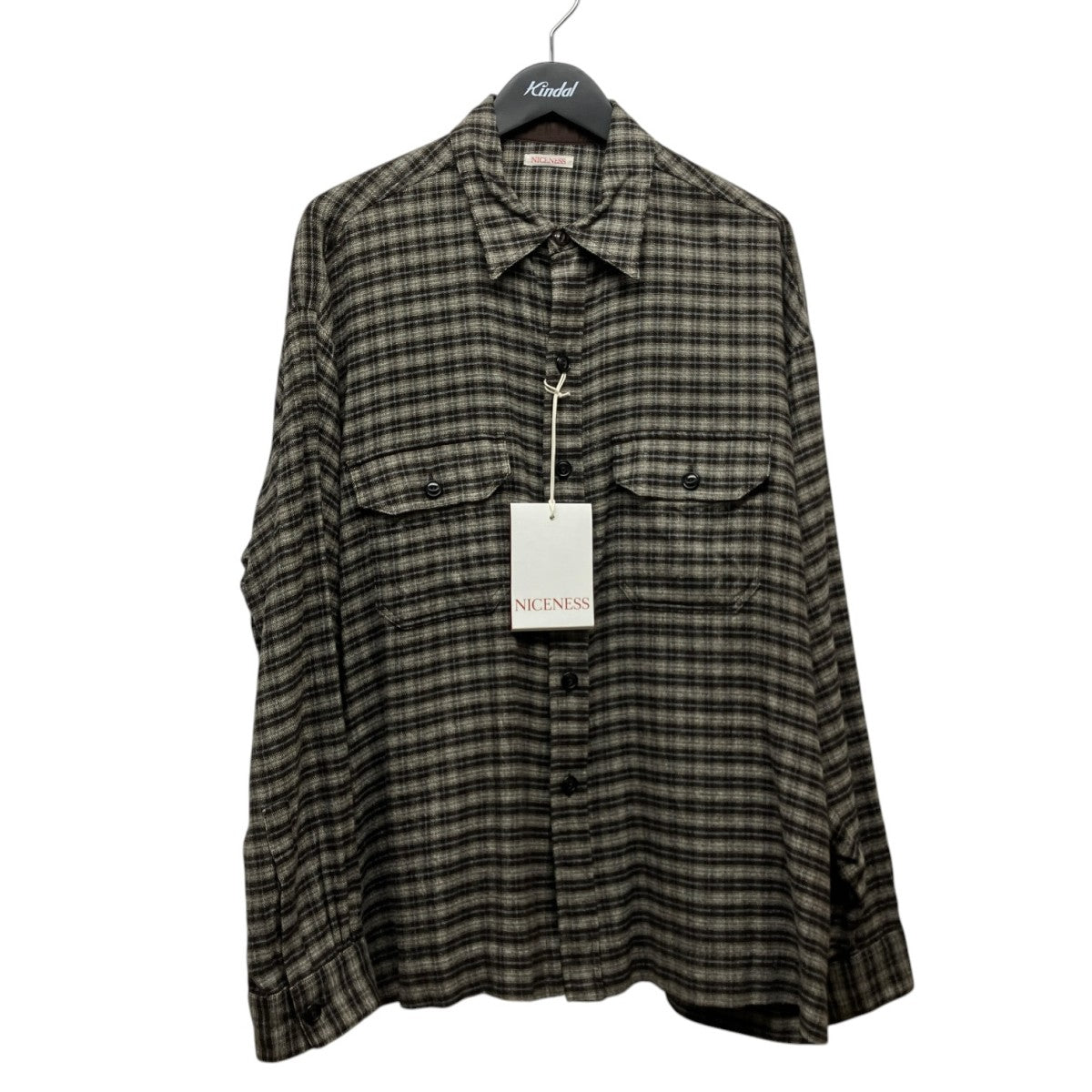 NICENESS 25AWVEDDERシルクフランネル ハンティングシャツNN-1903Y16 古着・中古-1枚目のアイテム画像