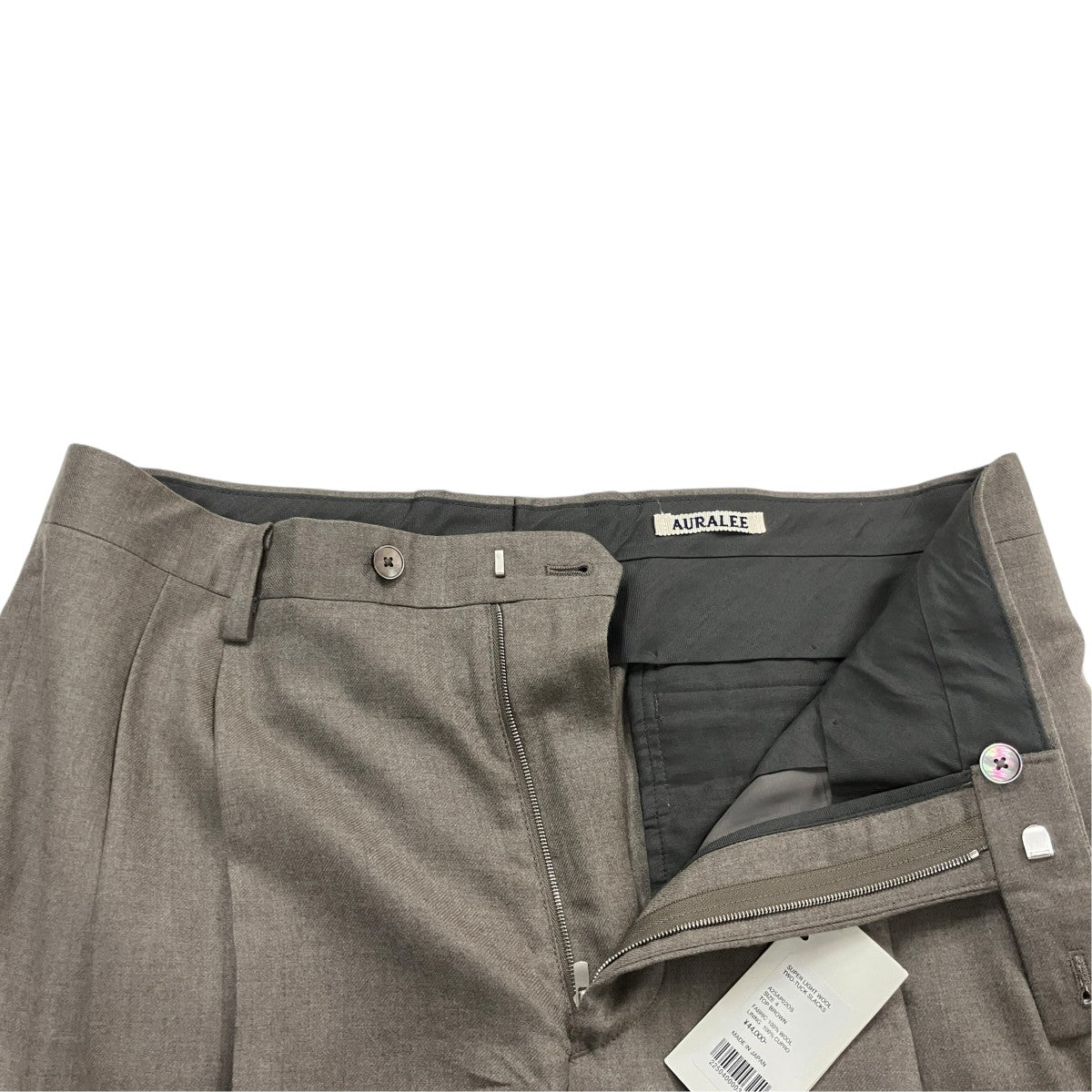 AURALEE 25AWSUPER LIGHT WOOL TWO-TUCK SLACKSウールビエラタックパンツA25AP02OS 古着・中古-4枚目のアイテム画像