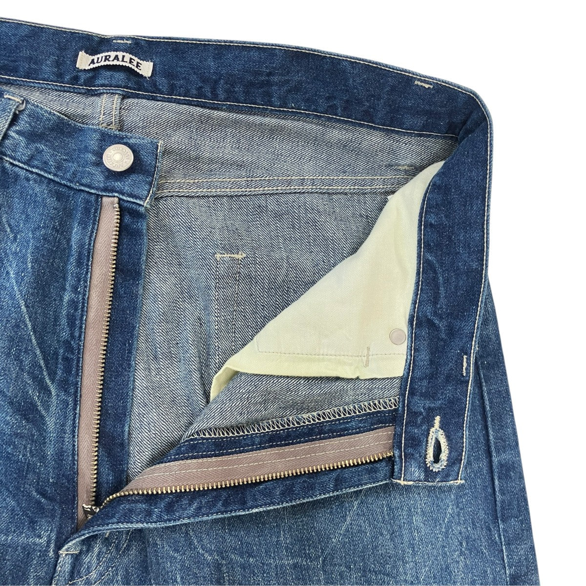 AURALEE 23SSSELVEDGE FADED LIGHT DENIM PANTSスビンコットンブリーチデニムパンツA23SP02DE 古着・中古-5枚目のアイテム画像