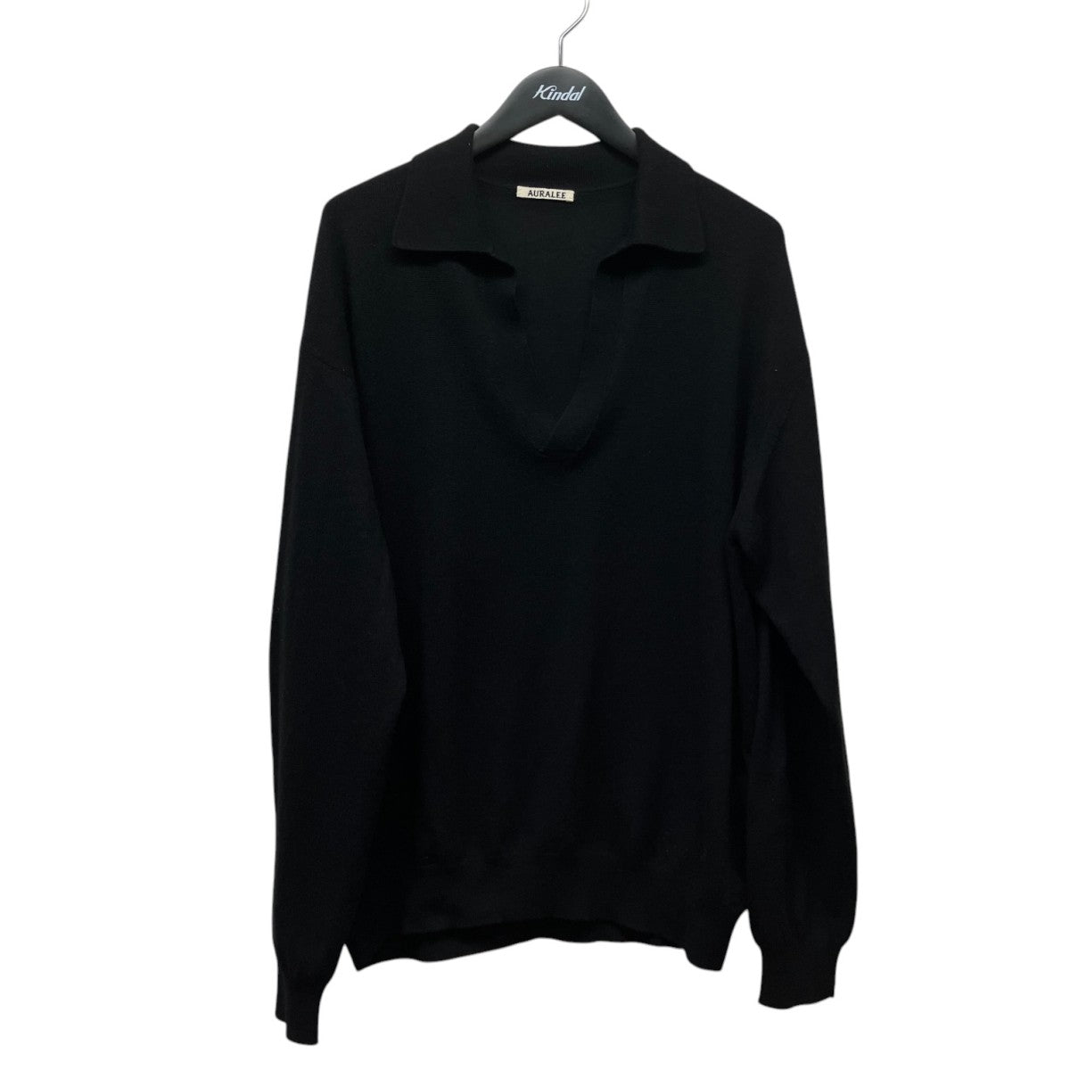AURALEE 24SSSUPER FINE CASHMERE SILK KNIT SKIPPER POLOスーパーファイン カシミヤ シルク ニット スキッパー ポロA24SP02SC 古着・中古-1枚目のアイテム画像