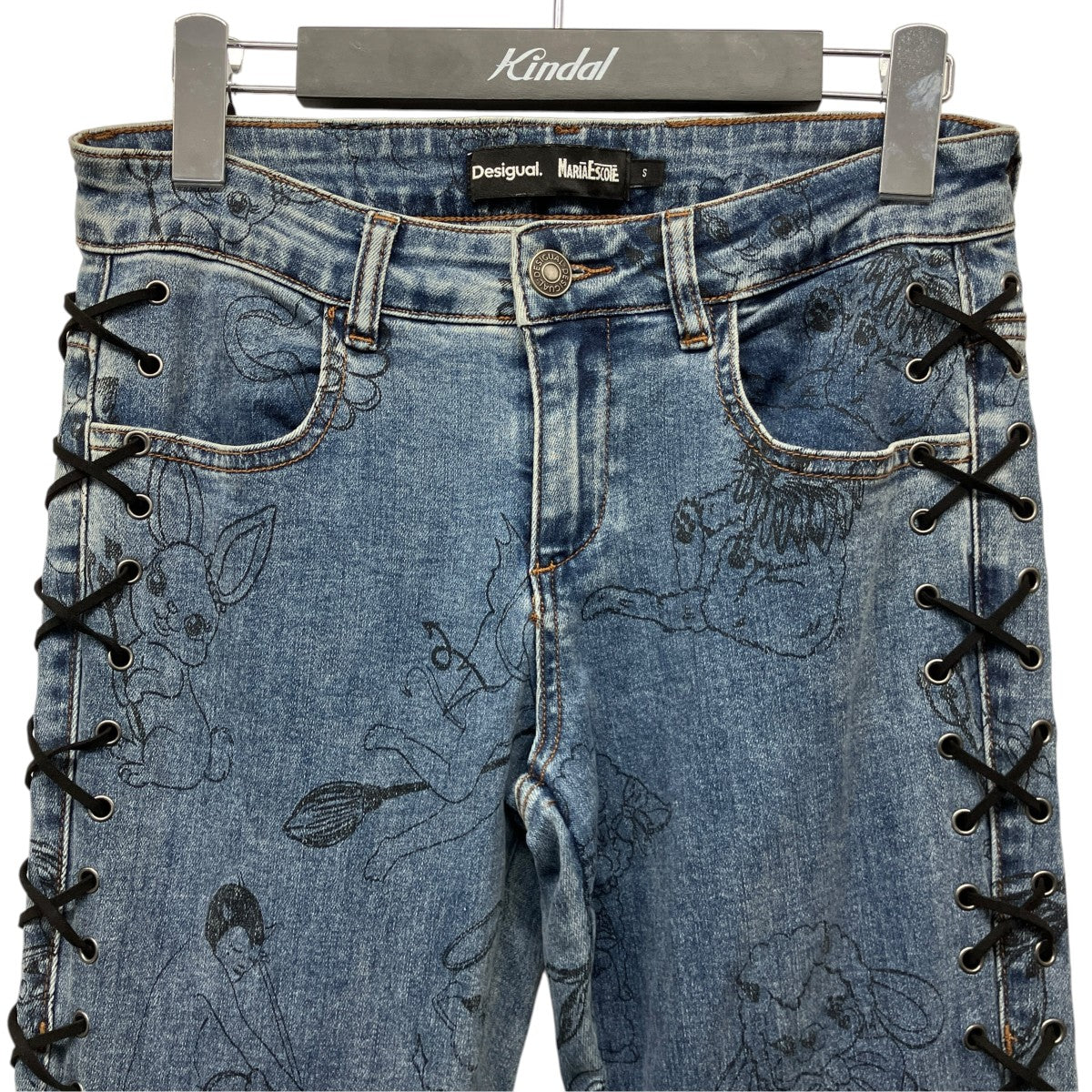 Desigual×Maria Escote プリントフリルデニムパンツ24WWDDA3 古着・中古-3枚目のアイテム画像