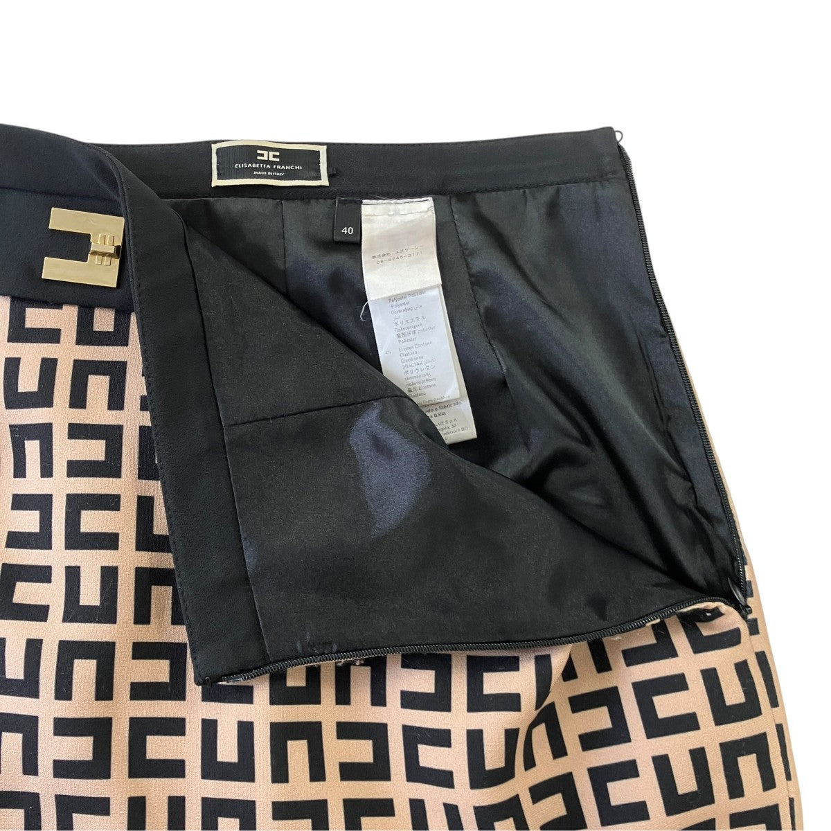 ELISABETTA FRANCHI GONNA SkirtモノグラムショートスカートGO004311E2 古着・中古-5枚目のアイテム画像