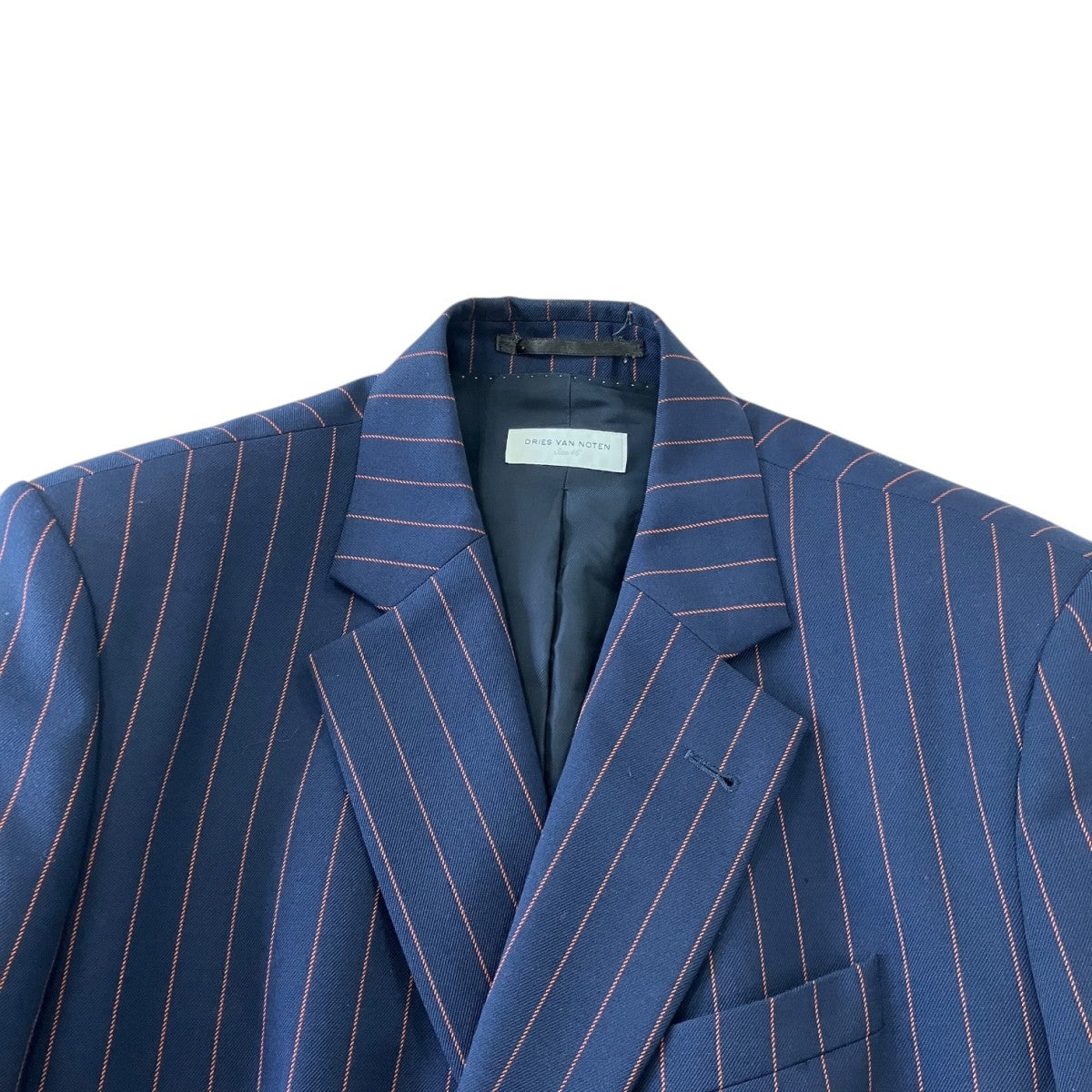 DRIES VAN NOTEN ストライプダブルブレスドジャケット 古着・中古-3枚目のアイテム画像