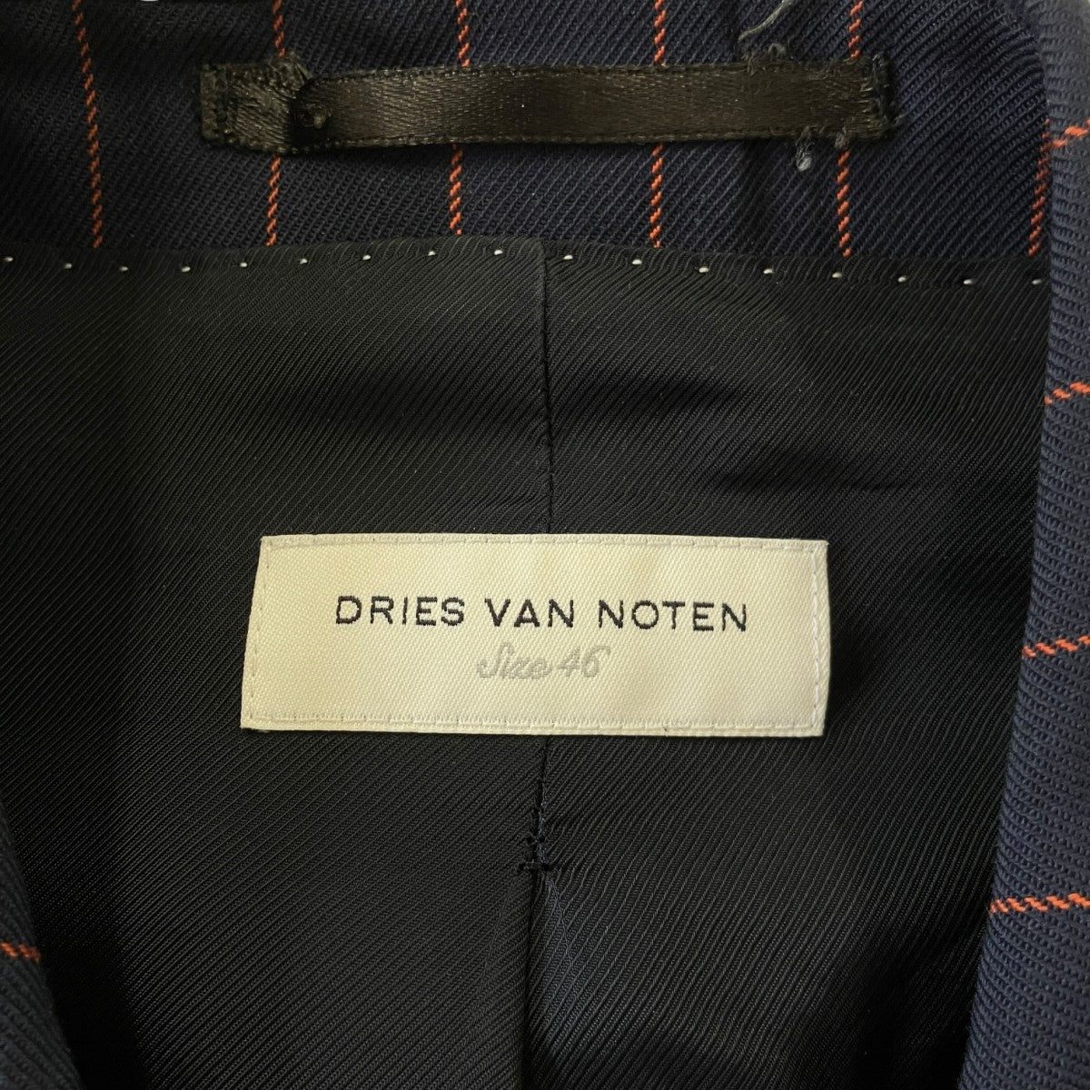 DRIES VAN NOTEN ストライプダブルブレスドジャケット 古着・中古-4枚目のアイテム画像