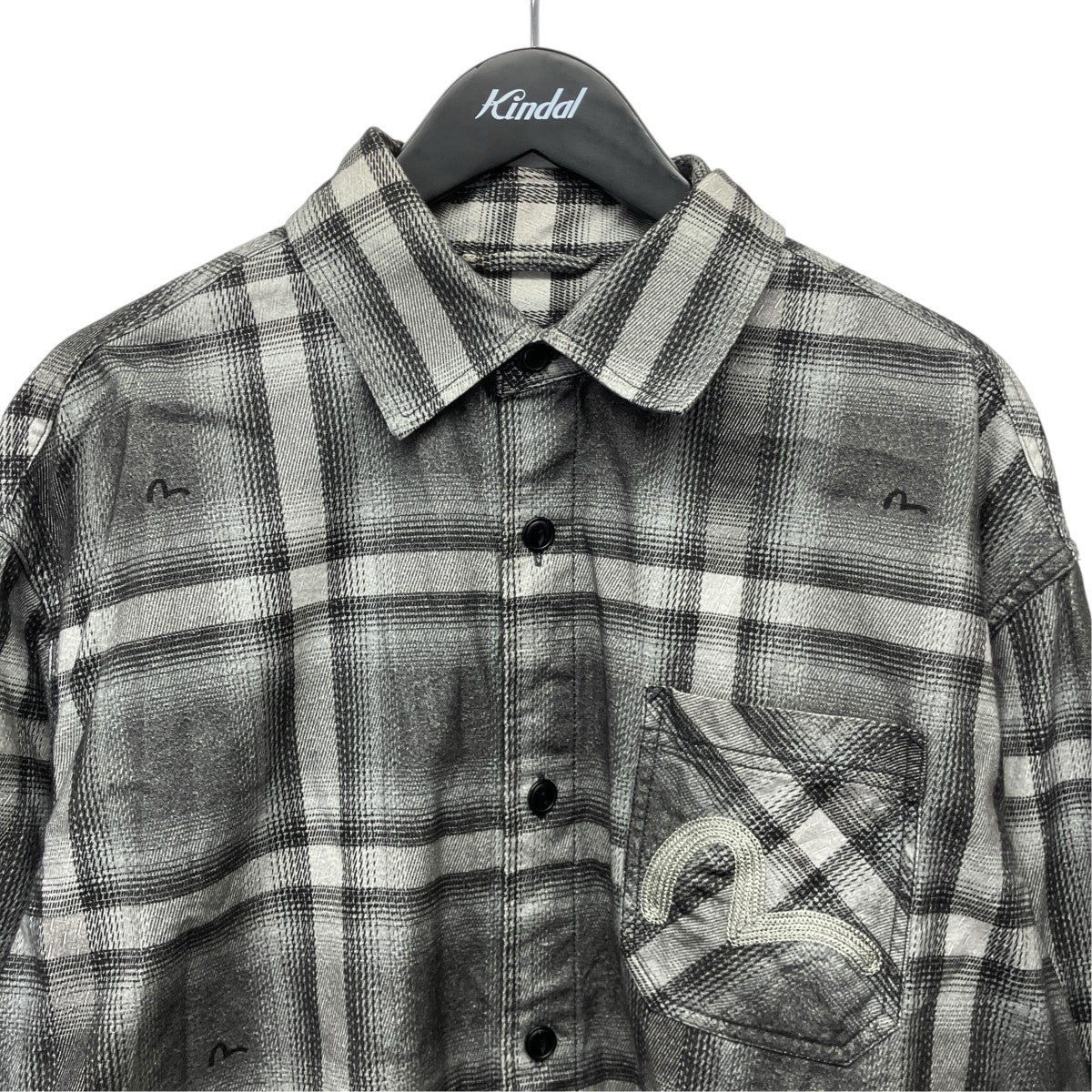EVISU ヴィンテージチェックフランネルシャツチェックシャツ2ESEJM6SL6111RXCT 古着・中古-3枚目のアイテム画像