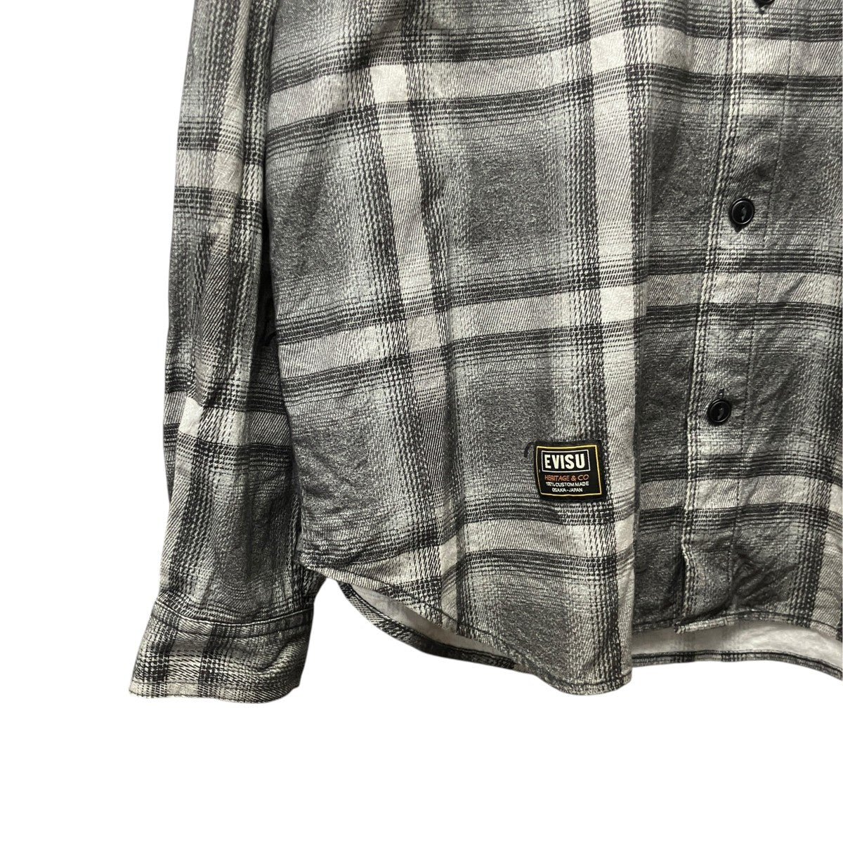 EVISU ヴィンテージチェックフランネルシャツチェックシャツ2ESEJM6SL6111RXCT 古着・中古-4枚目のアイテム画像