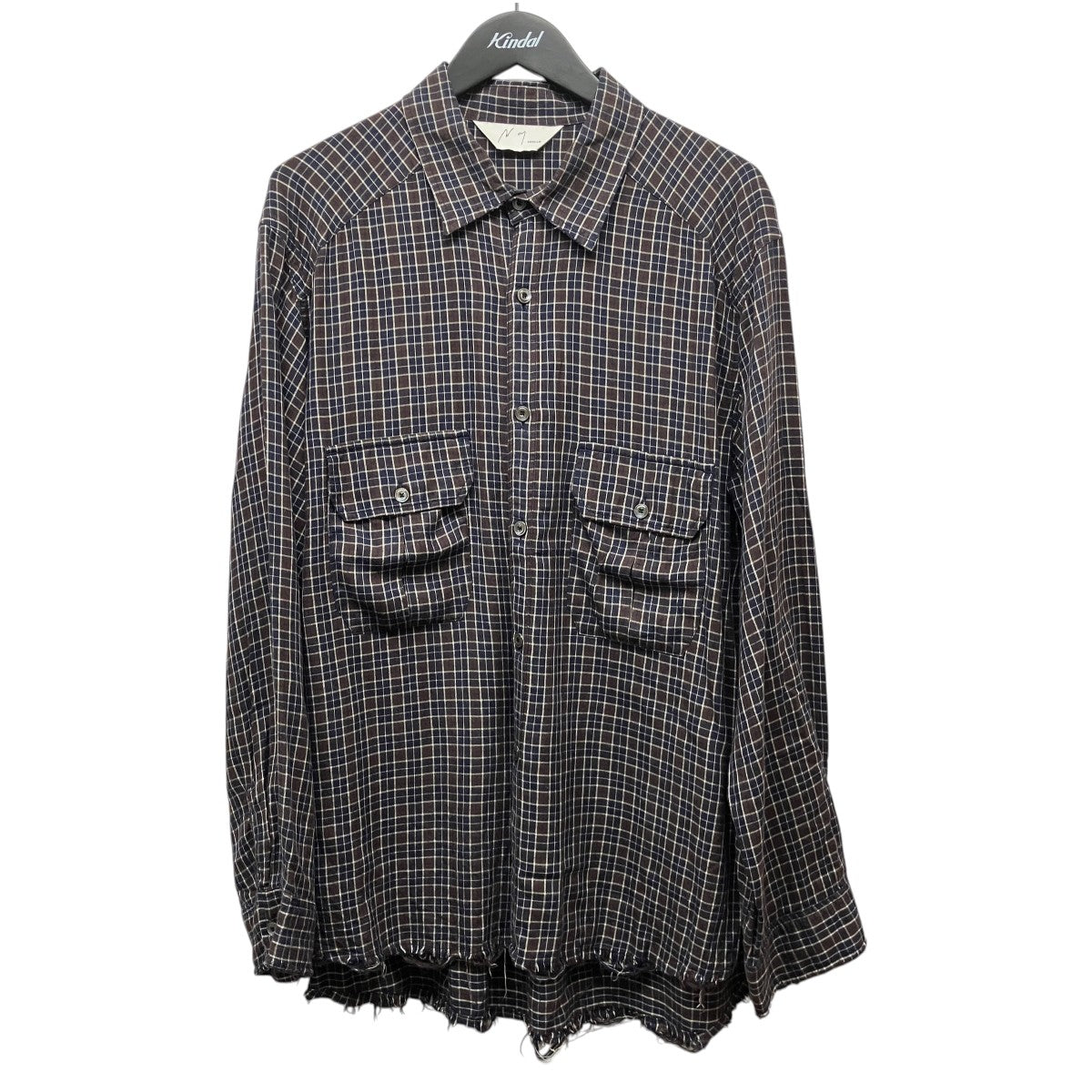 ANCELLM NEL CHECK OVER WORK SHIRTネルチェックオーバーワークシャツANC-SH85 古着・中古-1枚目のアイテム画像