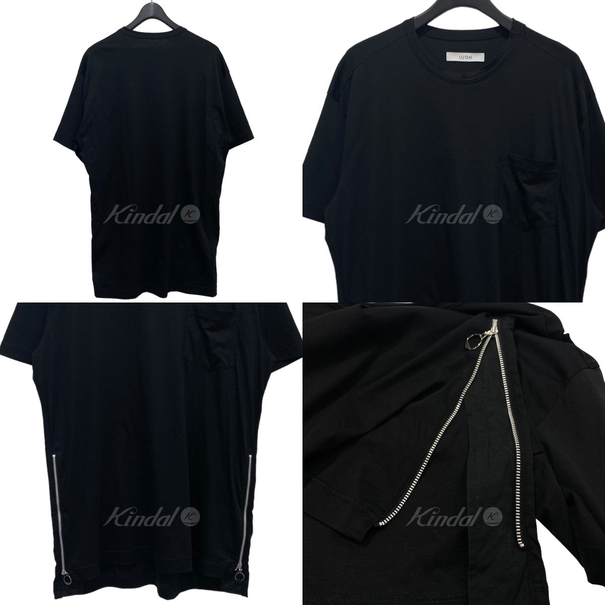 Ujoh(ウジョー) サイドジップTシャツ M781-T52-002 ブラック サイズ 14 