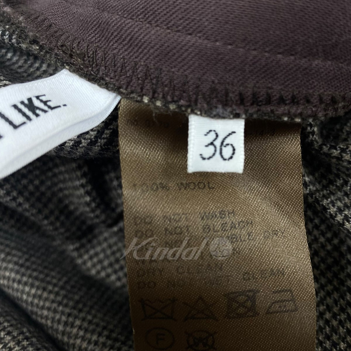 裾ジップ ウールパンツ