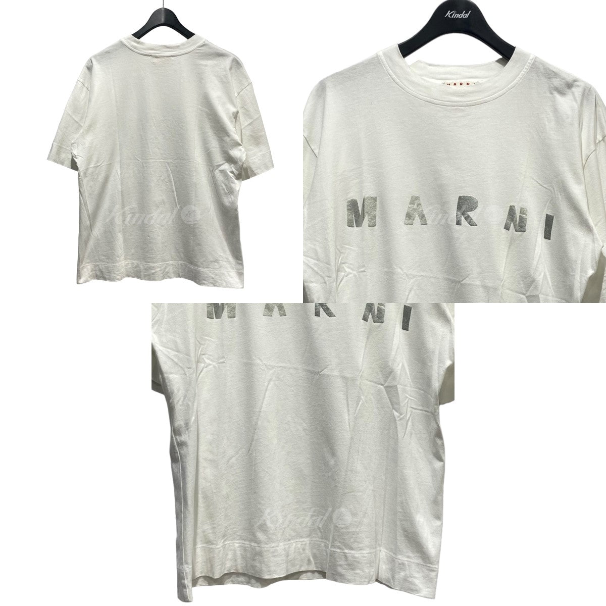 MARNI(マルニ) シルバーロゴプリントTシャツ ホワイト サイズ 12 ...