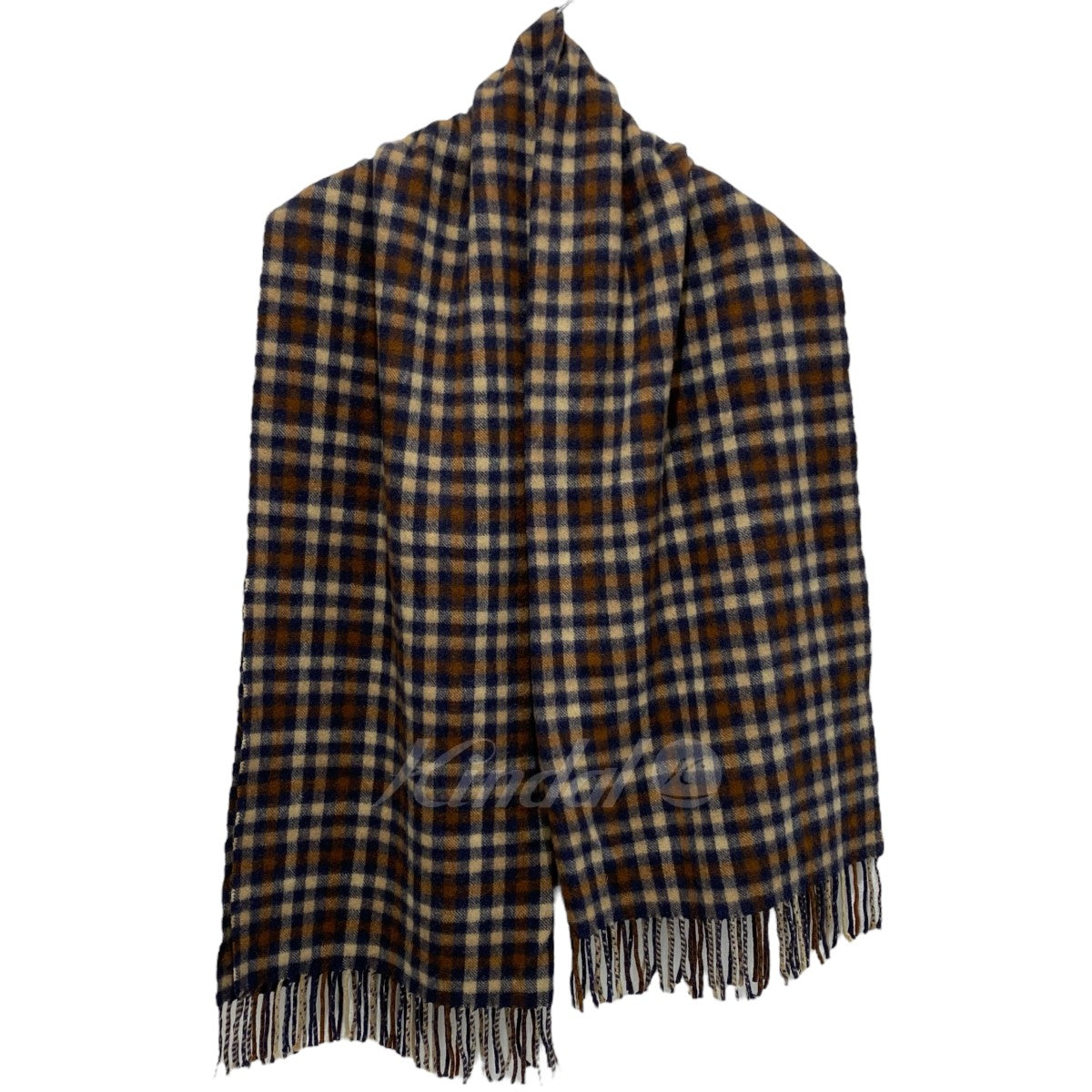 大判ストール チェック CASHMERE