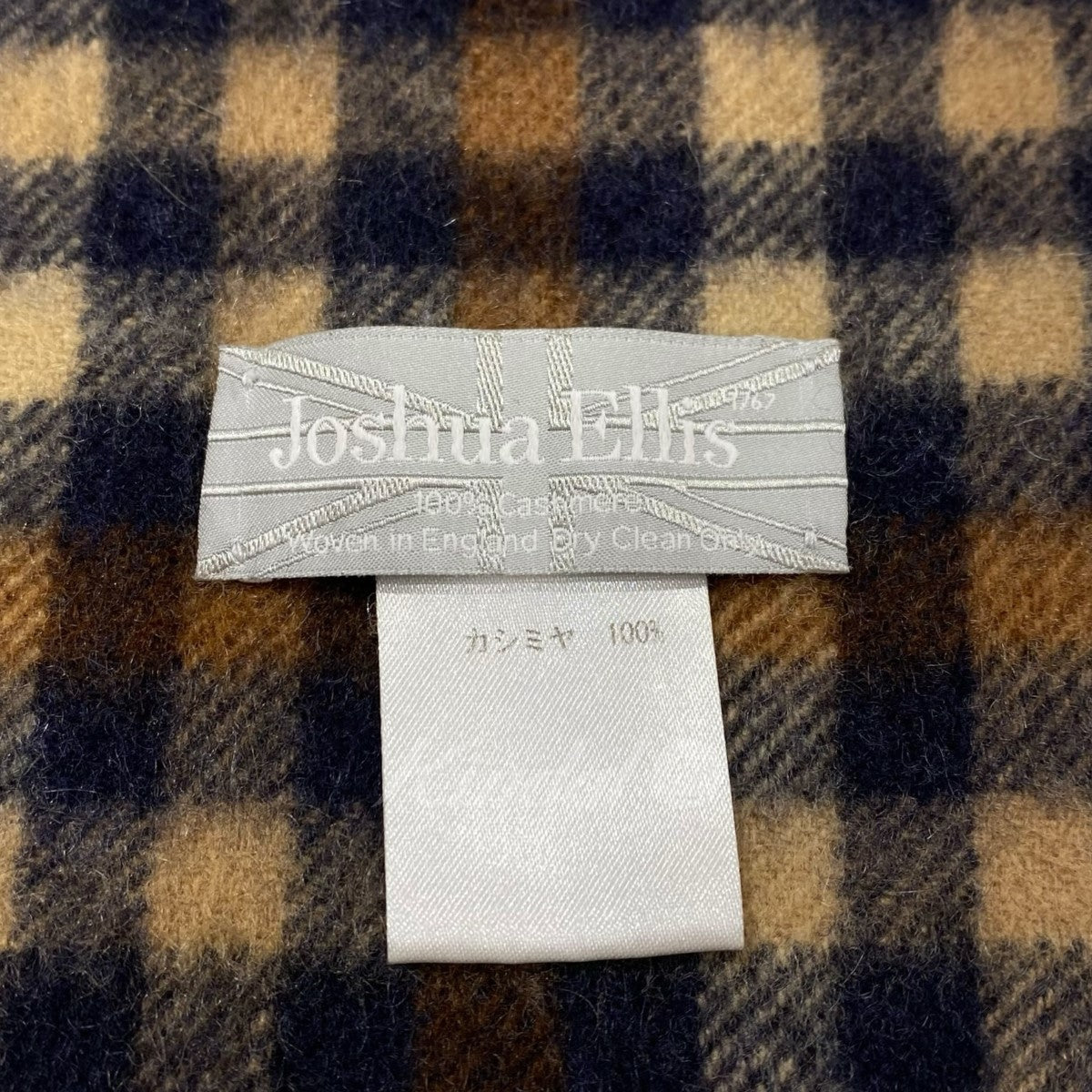 大判ストール チェック CASHMERE