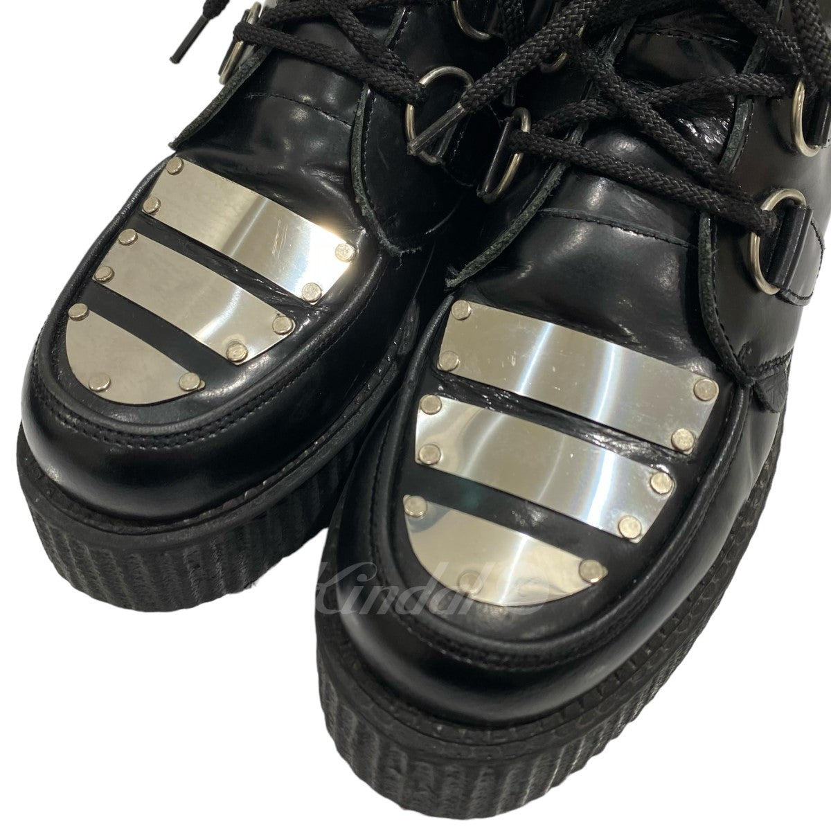 BLACK LEATHER BOOTS WITH METAL PLATES