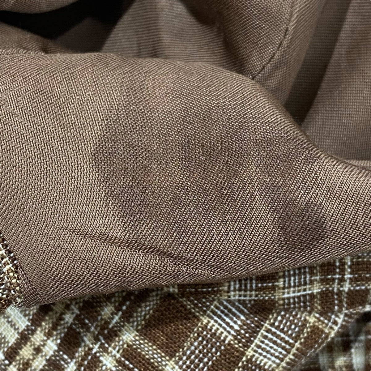 AURALEE(オーラリー) LINEN SILK CHECK NO COLLAR JACKETA23SJ03NC A23SJ03NC ブラウン  サイズ L｜【公式】カインドオルオンライン ブランド古着・中古通販【kindal】