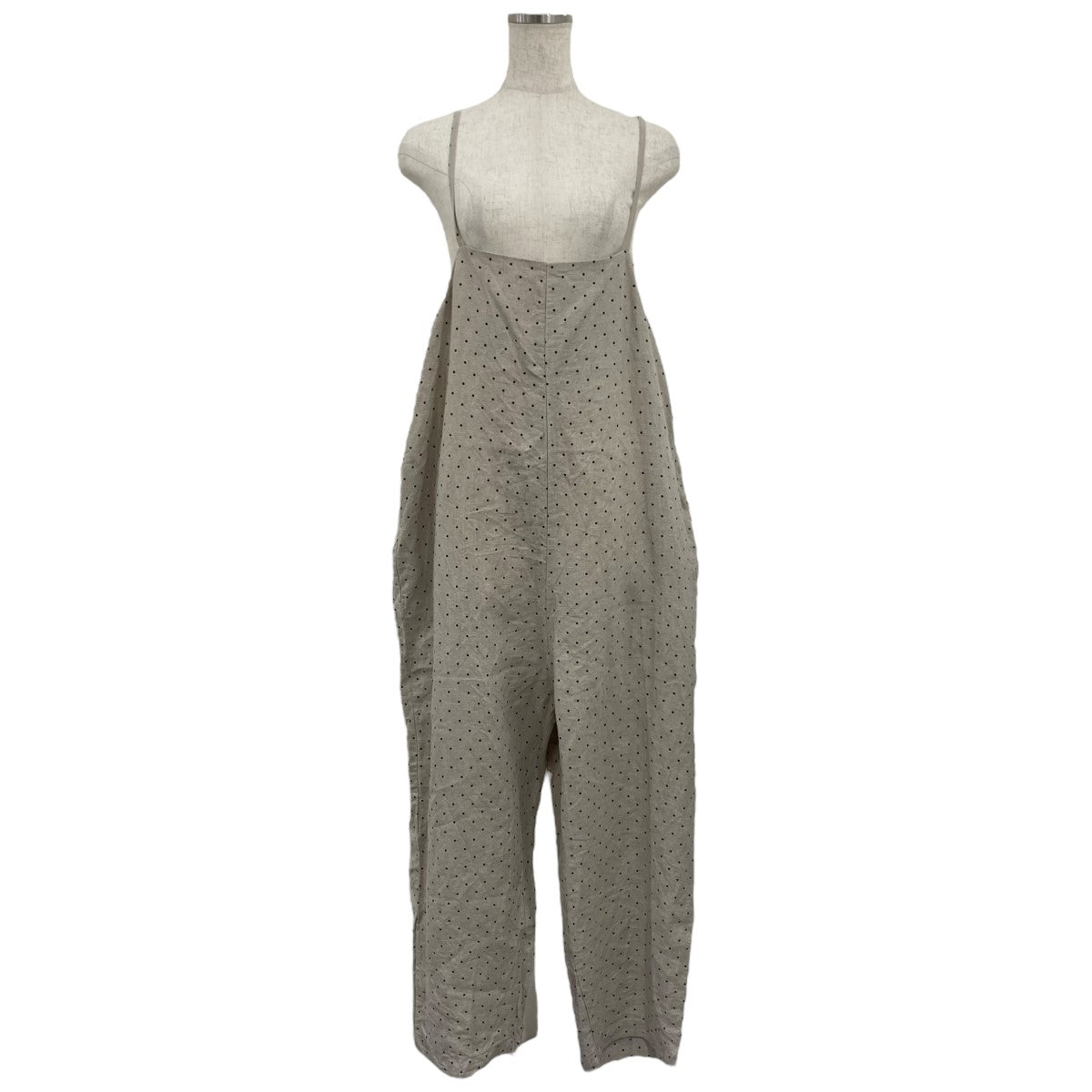 21AWリネンドットプリントサロペット