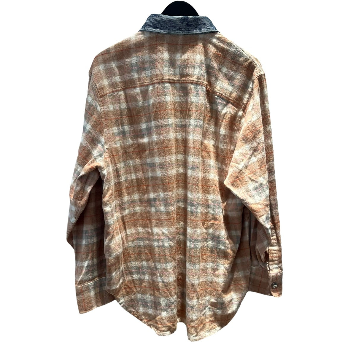 DIESEL 襟デニム切替チェックシャツ 古着・中古-2枚目のアイテム画像