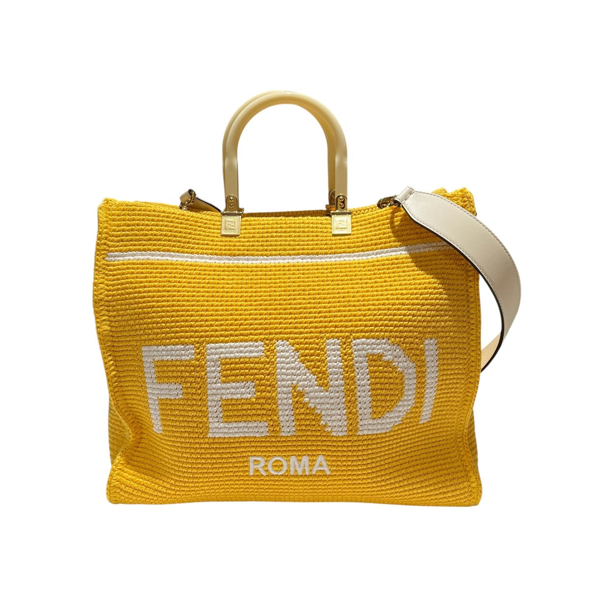 Fendi ロゴプリント ハンドバッグ FENDI(フェンディ) 8BH386 サンシャインミディアムロゴデザイン