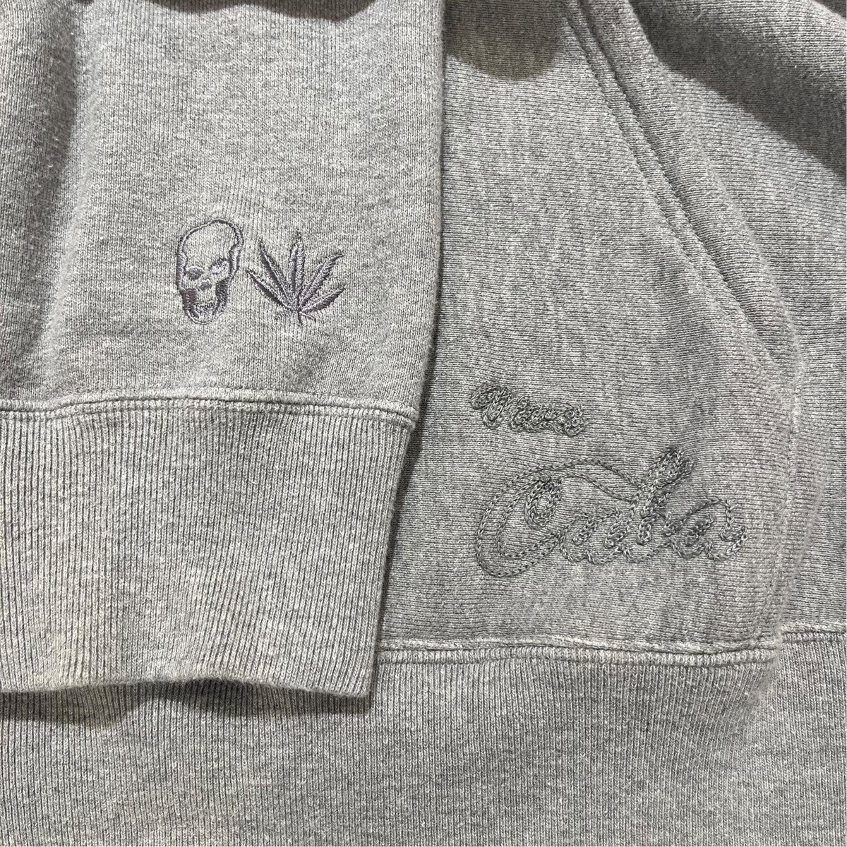 ペールカラーリーフ フーディパーカーバック刺繍デザインYMP-959U