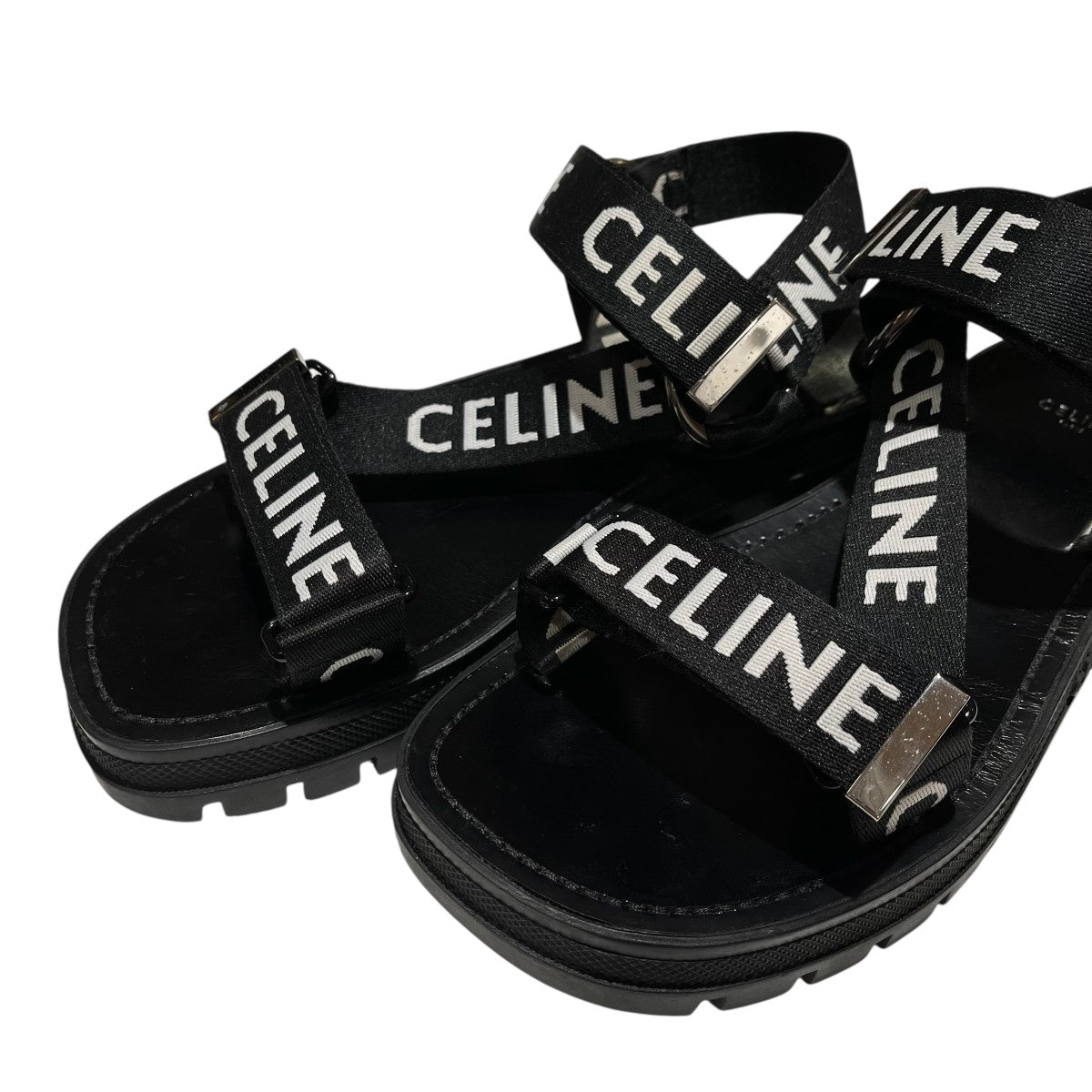 CELINE レオストラッピーロゴデザイン ストラップサンダル 古着・中古-4枚目のアイテム画像