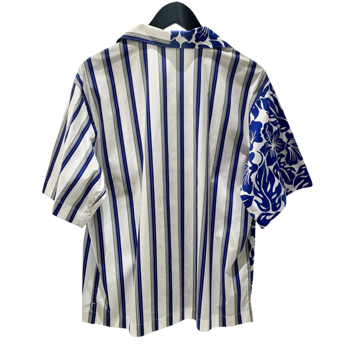 PRADA(プラダ) 切替デザイン半袖シャツP433B0 P433B0 ホワイト×ブルー