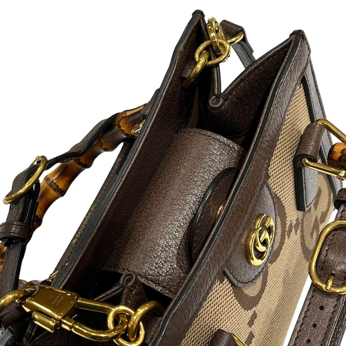 GUCCI 655661 GGジャンボダイアナ バンブー 2WAYショルダーバッグ 古着・中古-10枚目のアイテム画像