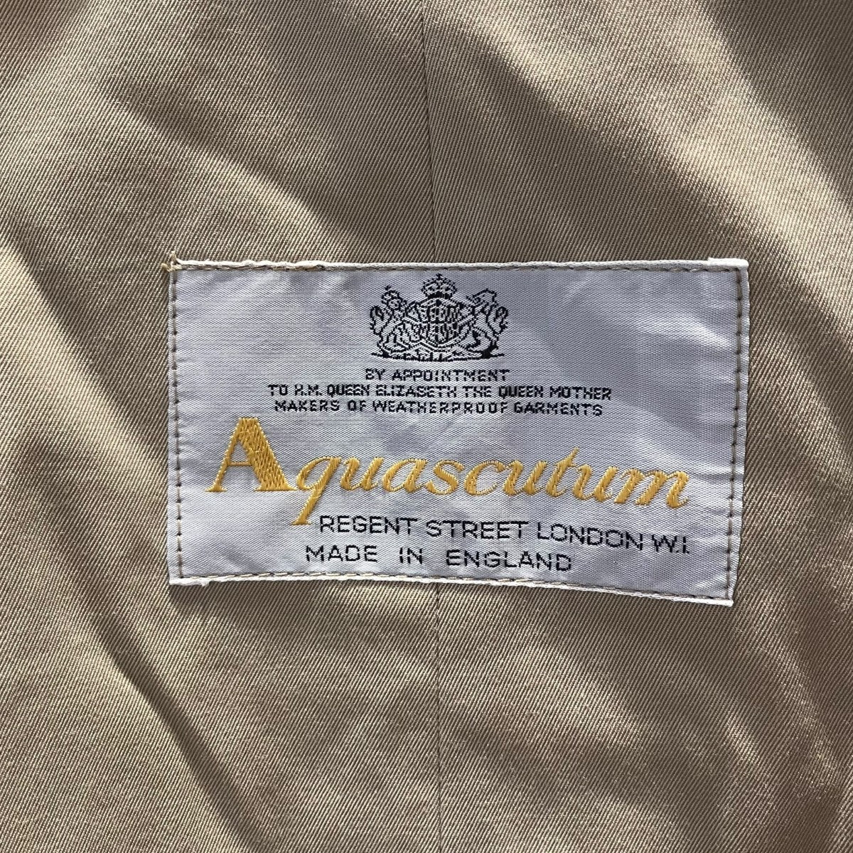 Aquascutum ステンカラーコート 内ポケット横 ネーム刺繍入り 古着・中古-4枚目のアイテム画像