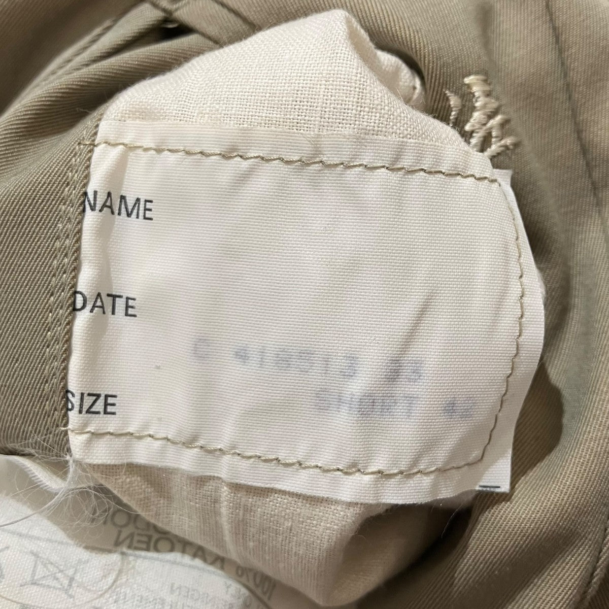 Aquascutum ステンカラーコート 内ポケット横 ネーム刺繍入り 古着・中古-6枚目のアイテム画像