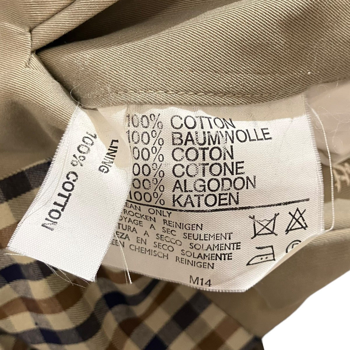 Aquascutum ステンカラーコート 内ポケット横 ネーム刺繍入り 古着・中古-7枚目のアイテム画像