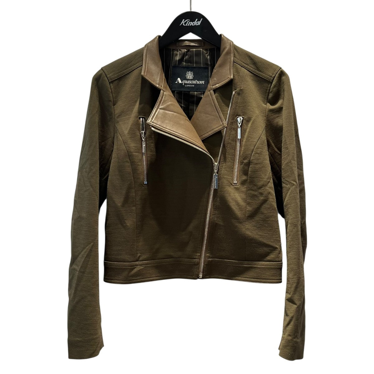 Aquascutum レザー切替ライダースジャケット5004404150-86 古着・中古-1枚目のアイテム画像