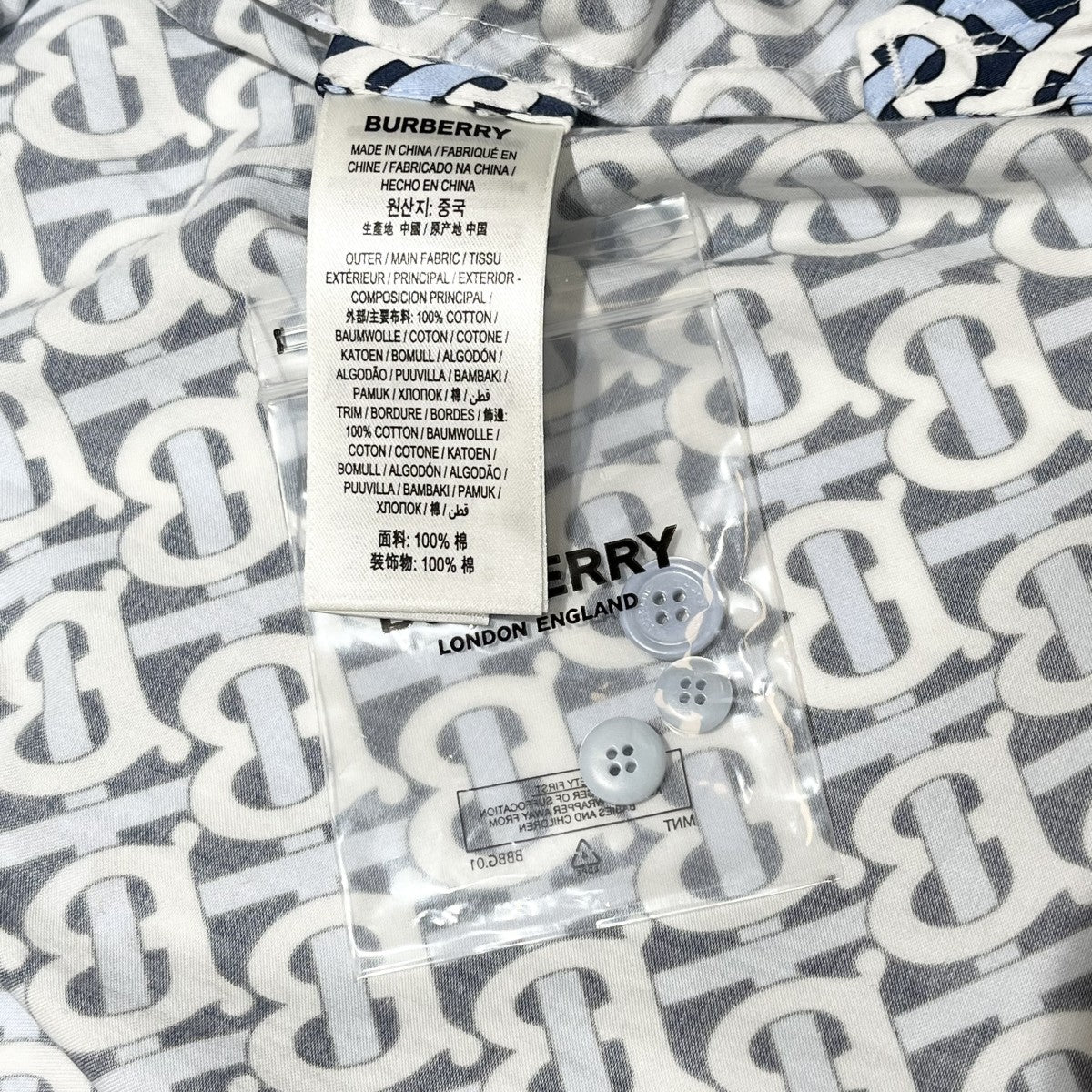 ティッシ期 TB総柄 長袖シャツ ワンピース CAMICIA CON STAMPA 8048813