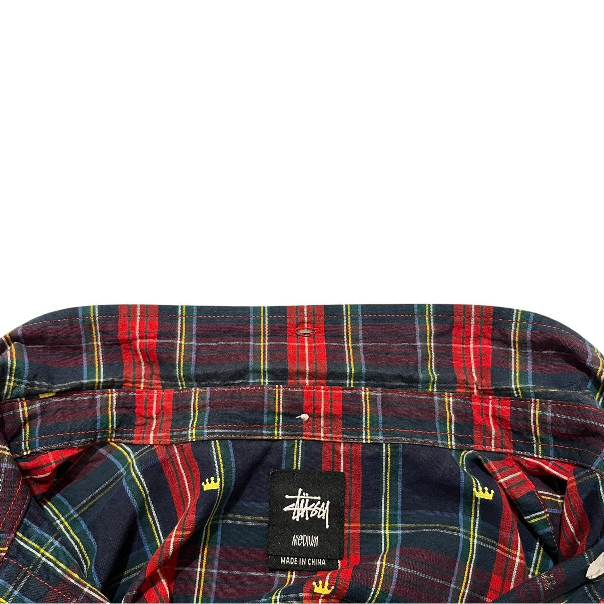 stussy(ステューシー) クラウンプリントチェックBDシャツ レッド