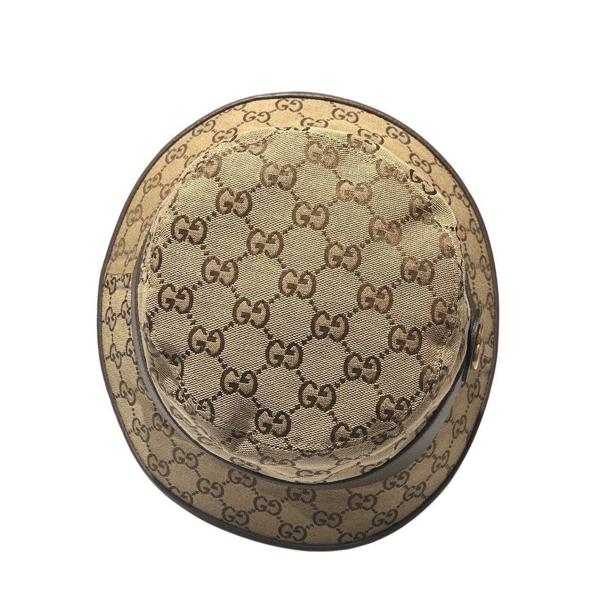 GUCCI(グッチ) 576587GGキャンバス フェドラハット ベージュ